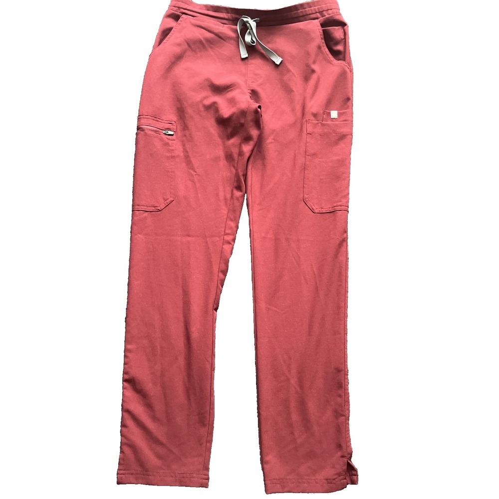 FIGS Scrub Pants Women XS Burgundy Livingston Cargo Medical Nursing Uniform